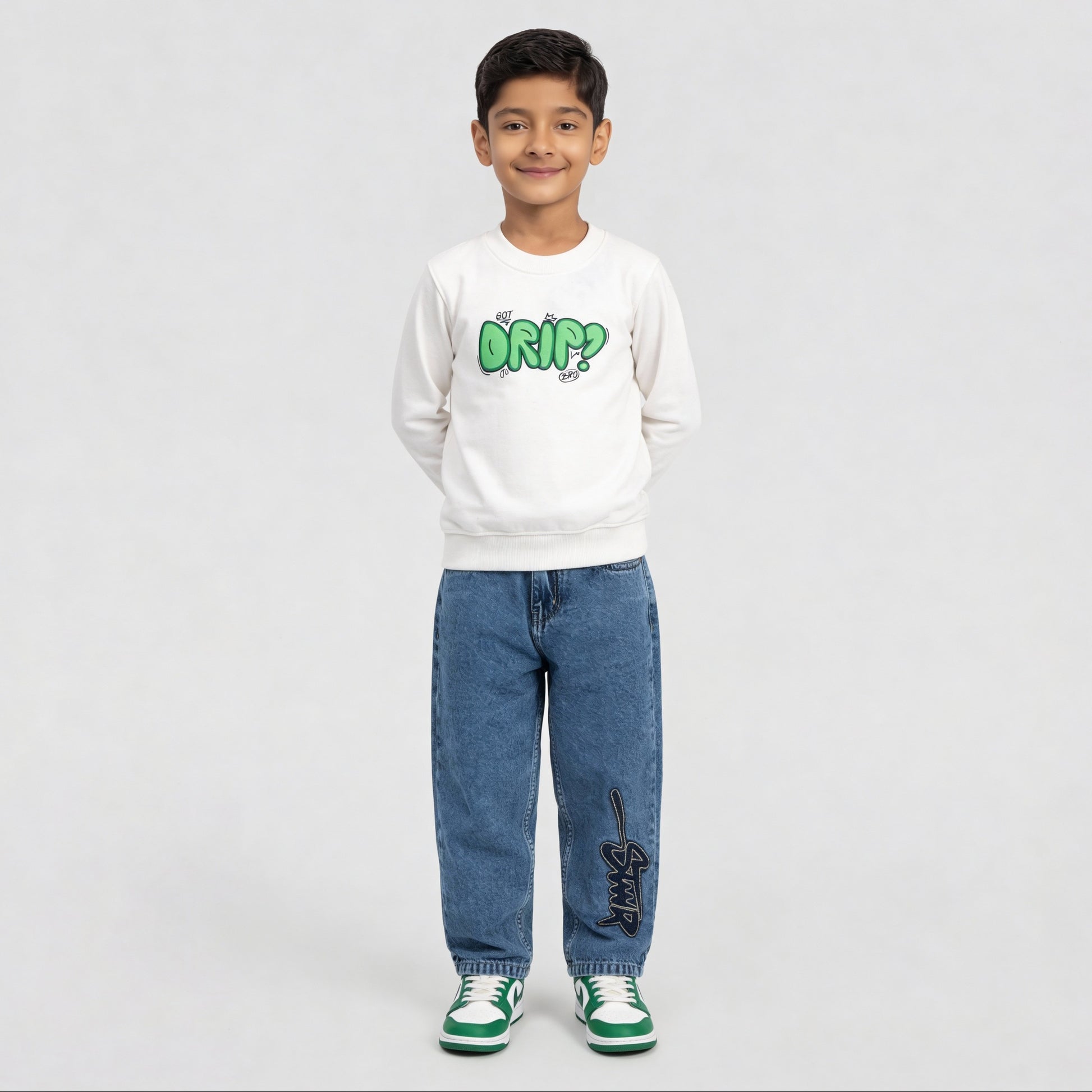 Boys Printed Slogan Sweat Tee