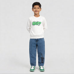 Boys Printed Slogan Sweat Tee