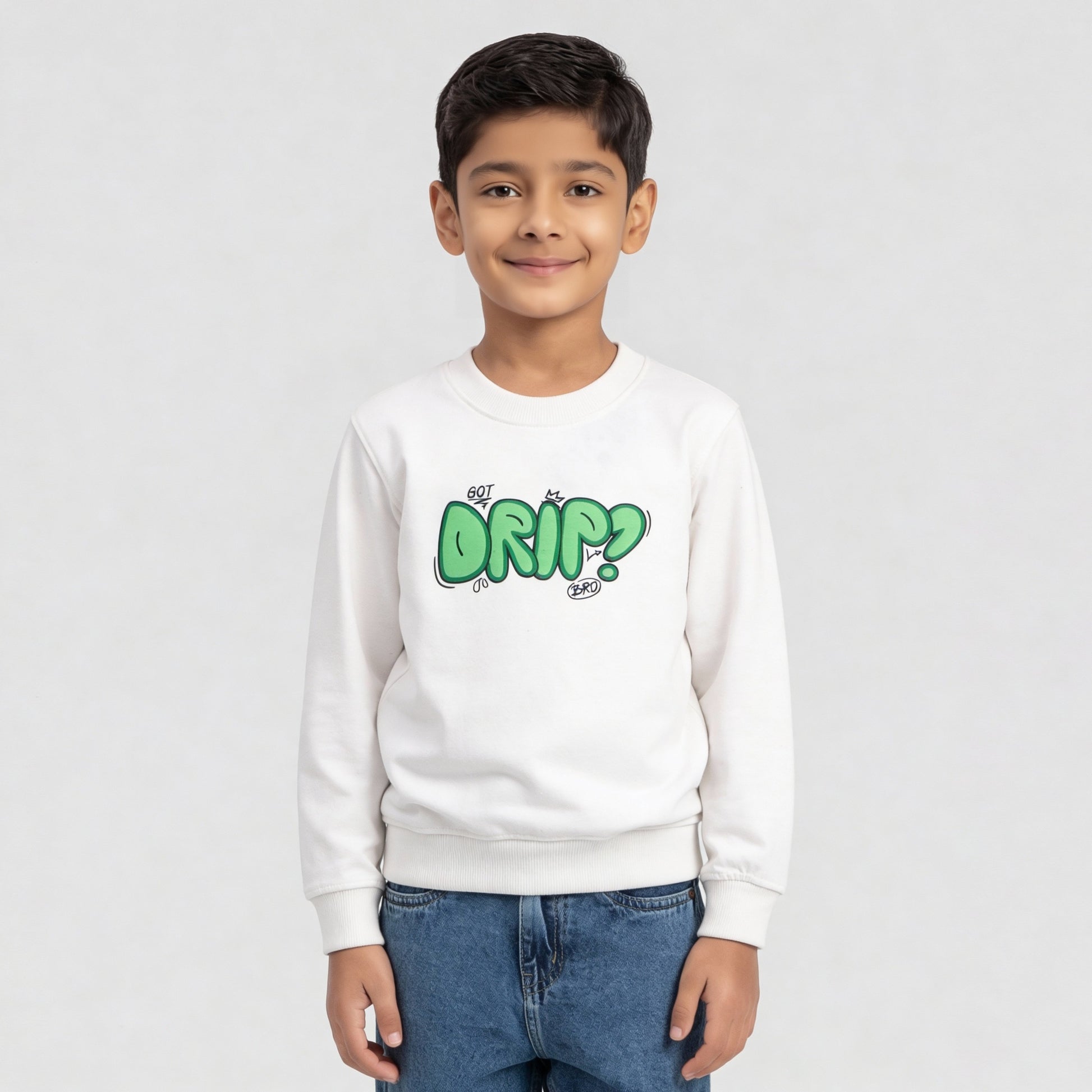 Boys Printed Slogan Sweat Tee