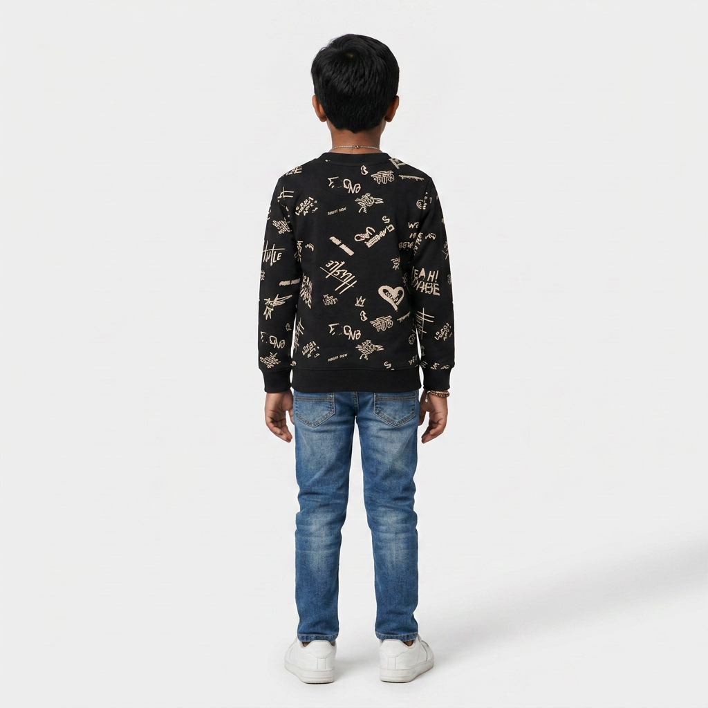 Boys Cotton Printed Sweat Tee