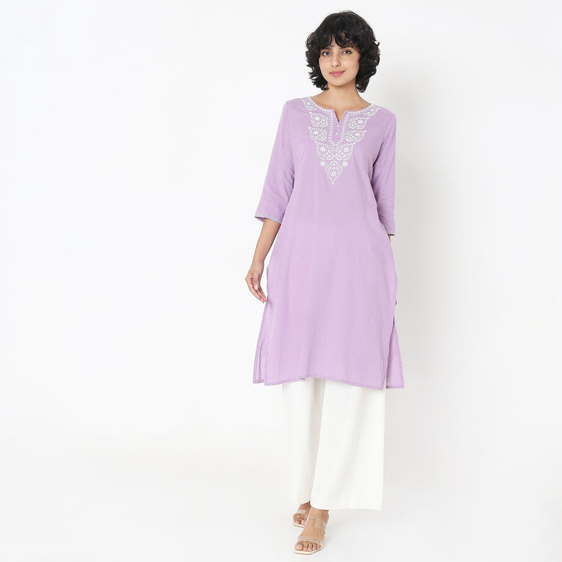 Straight Fit Solid Kurta