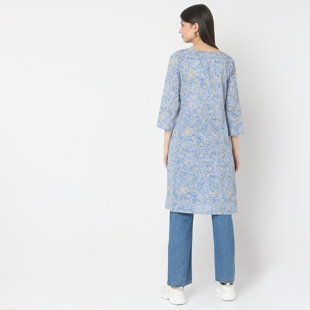 Straight Fit Floral Kurta