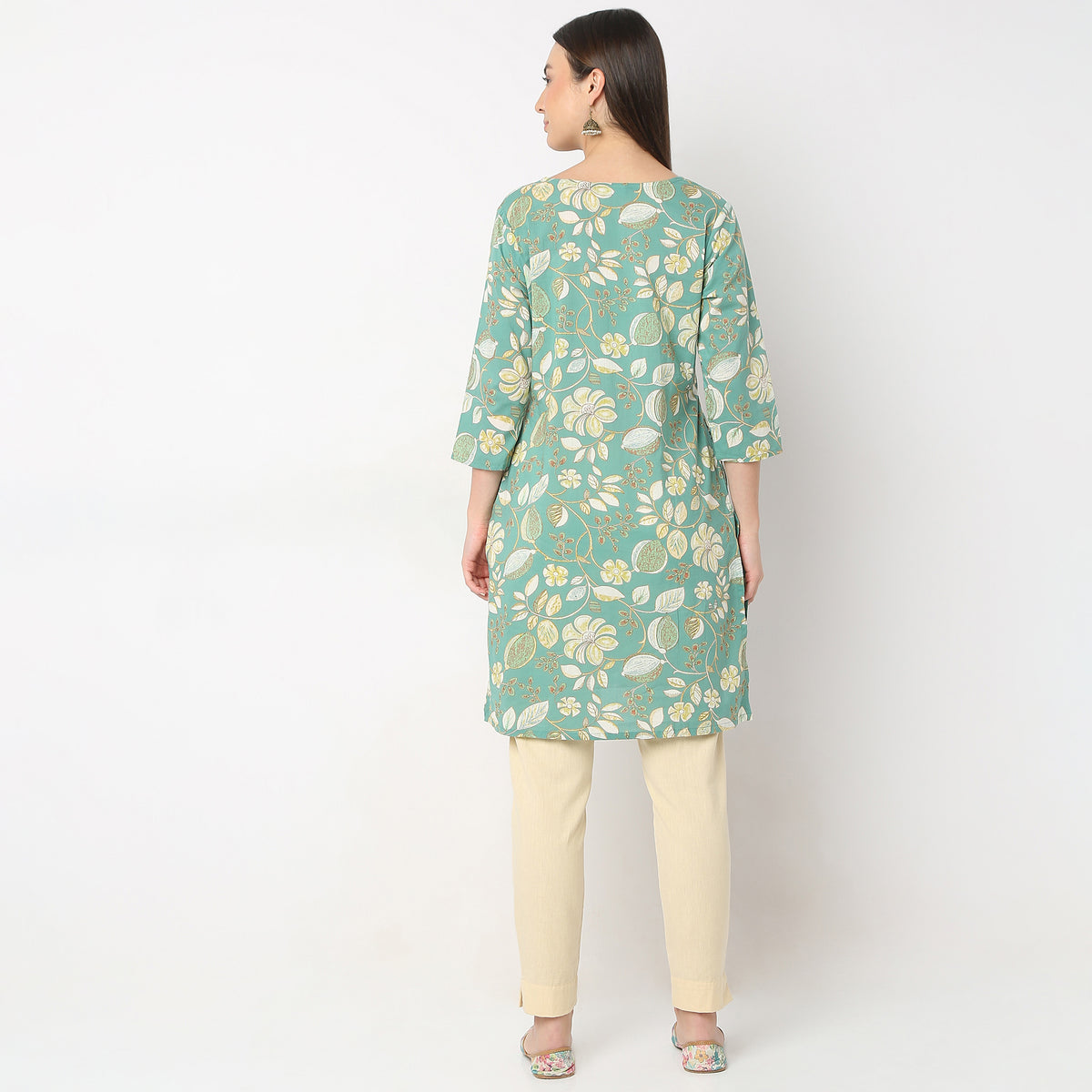 Straight Fit Floral Kurta