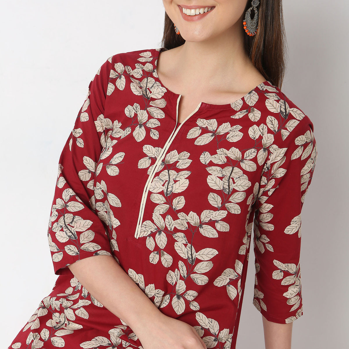 Straight Fit Floral Kurta