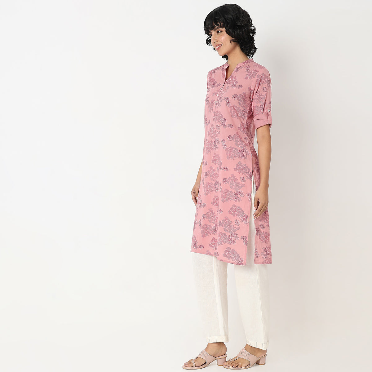 Straight Fit Floral Kurta