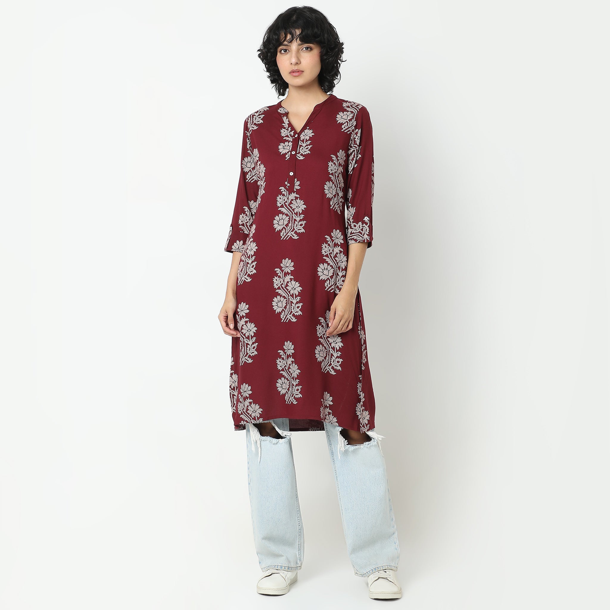 Straight Fit Printed Kurta