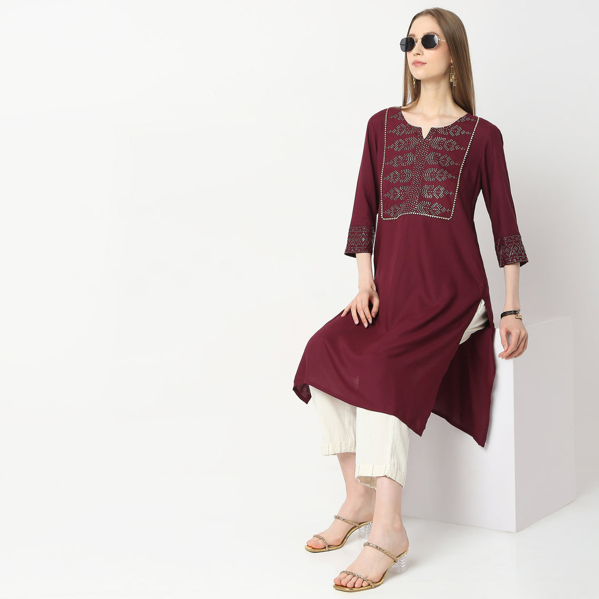 Straight Fit Solid Kurta