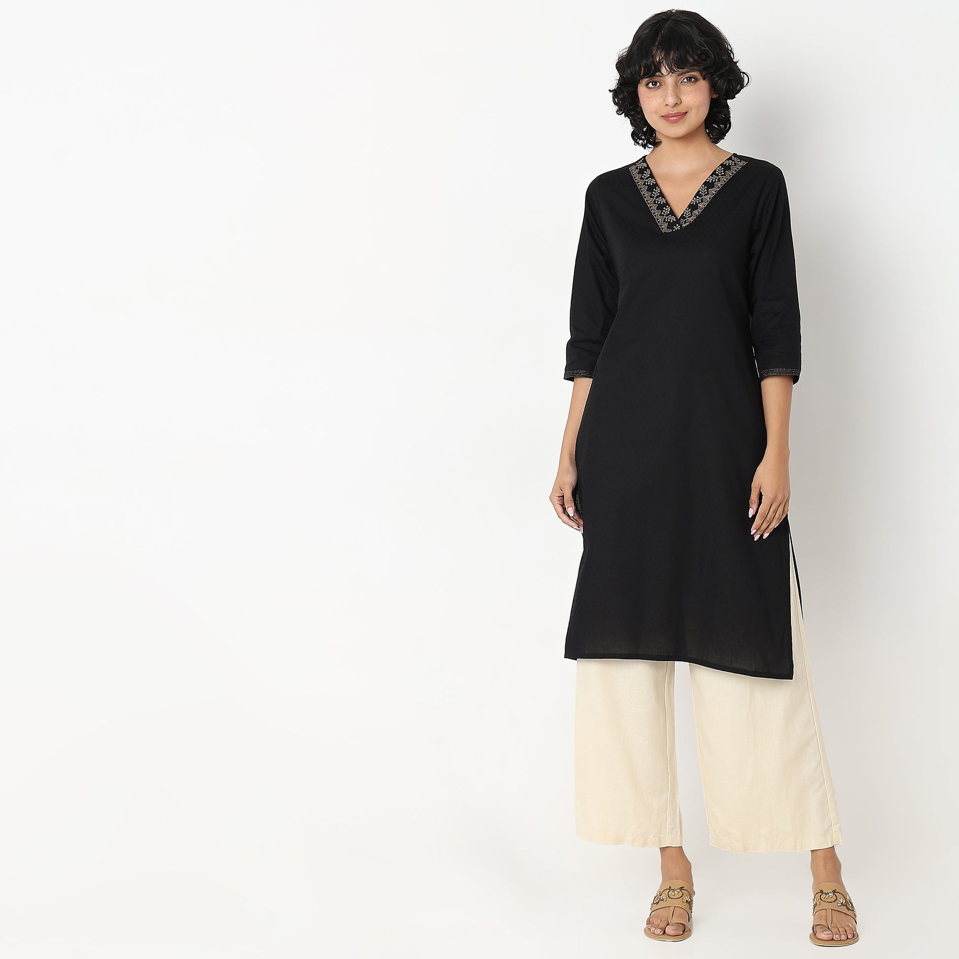 Straight Fit Solid Kurta