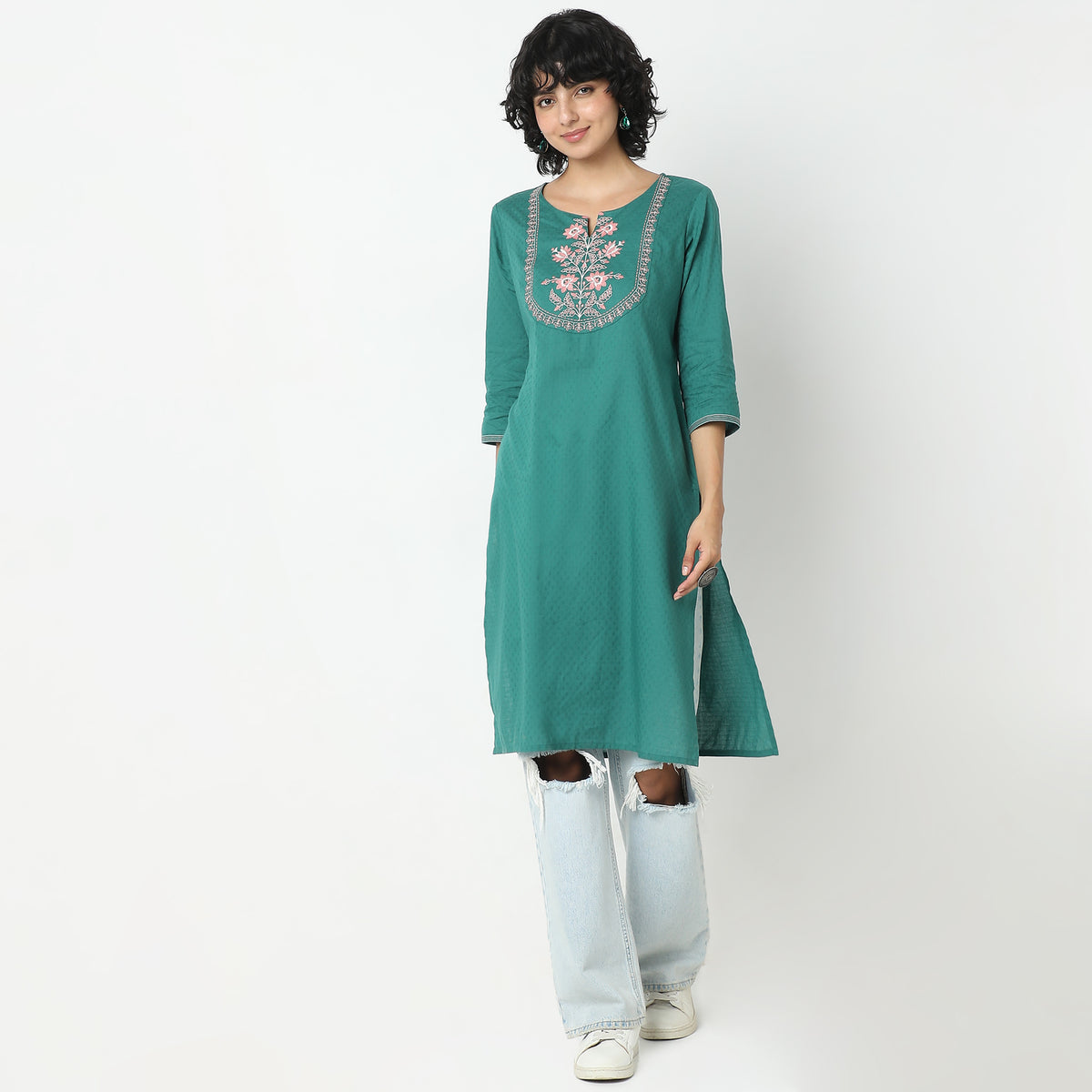 Straight Fit Solid Kurta