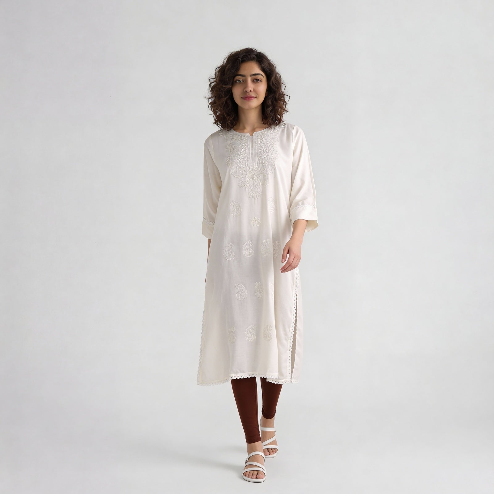 Cotton Elastane Solid Ankle Length Legging