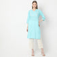 Straight Fit Embroidered Below Knee V-Neck Table Kurta Kurta
