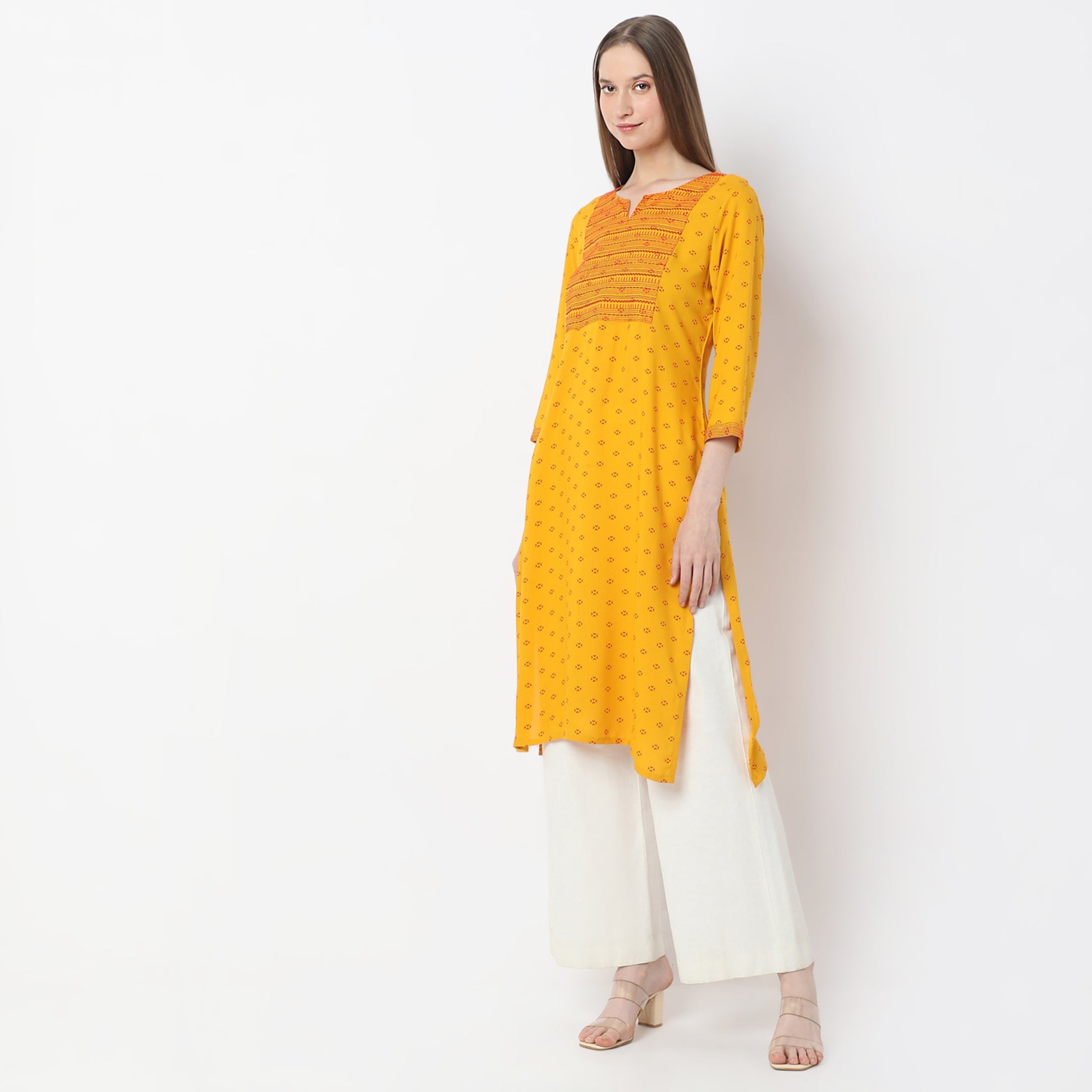 Printed Below Knee Straight Fit Table Kurta