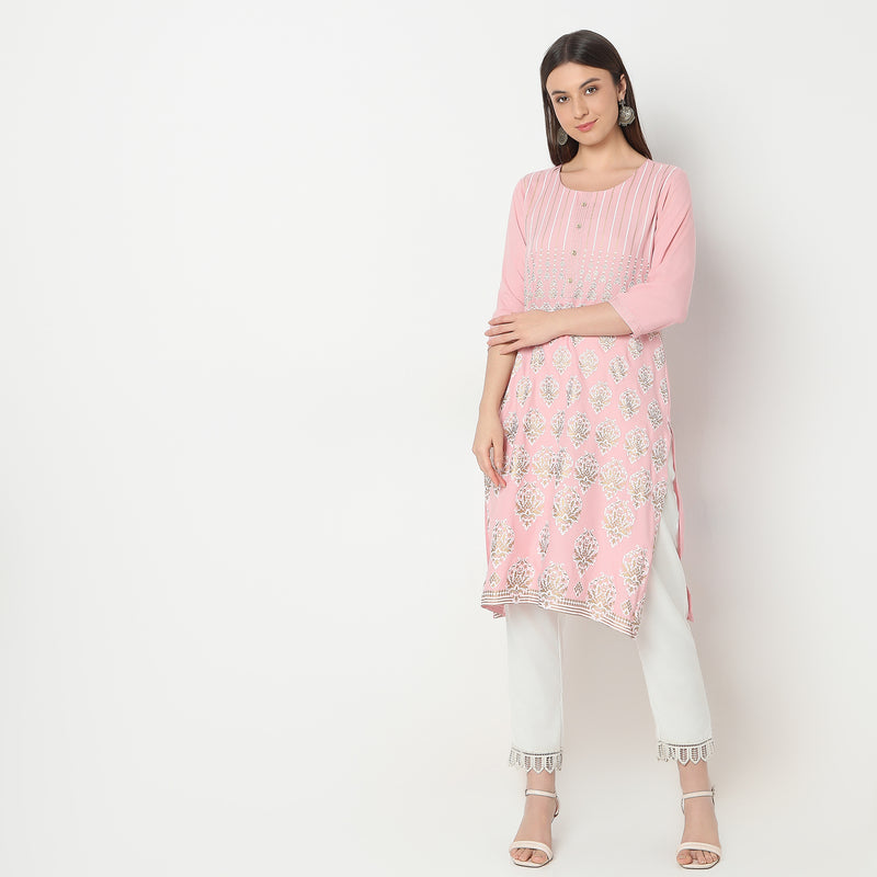 Straight Fit Printed Kurta