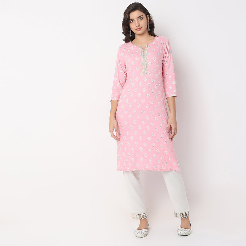 Straight Fit Printed Kurta