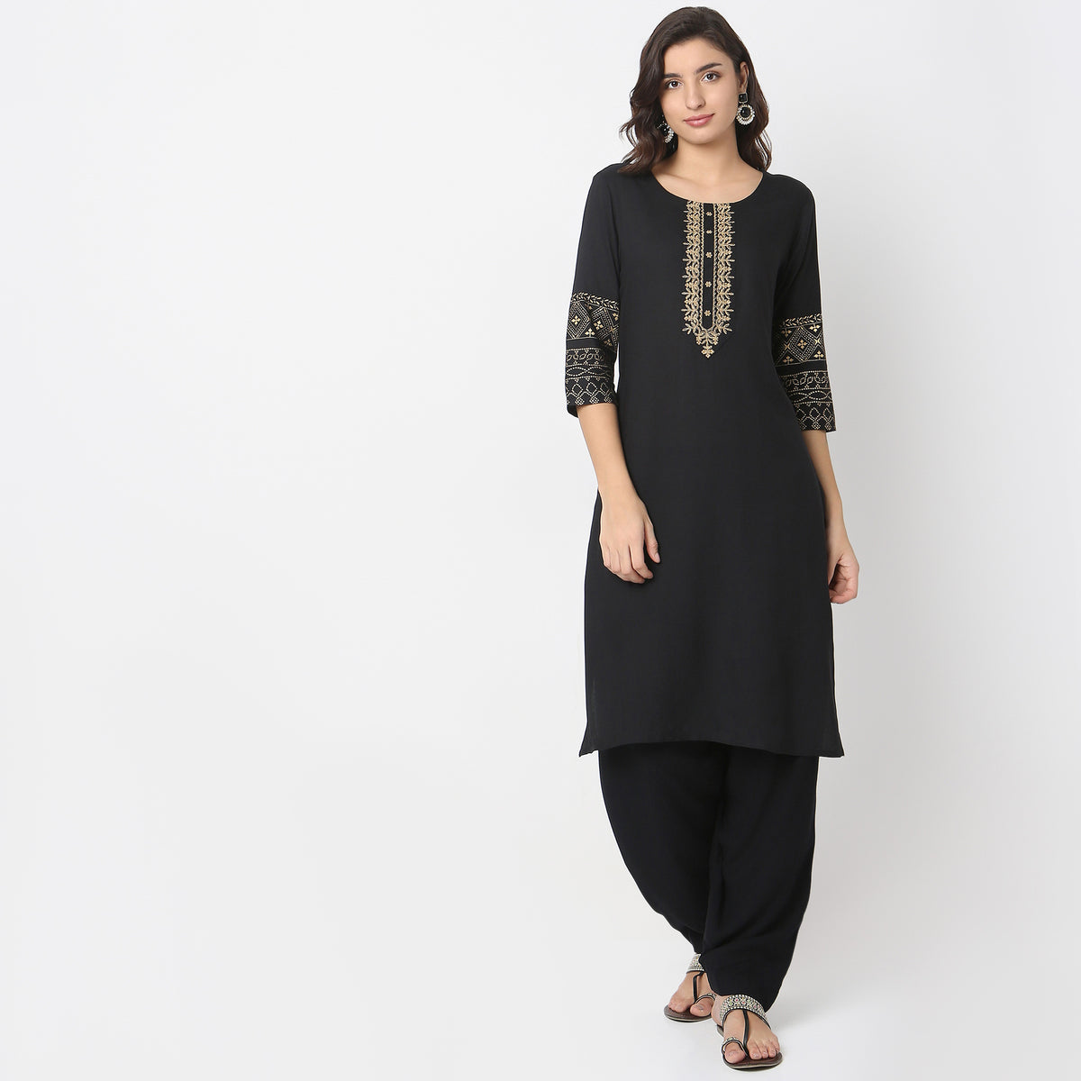 Straight Fit Solid Kurta