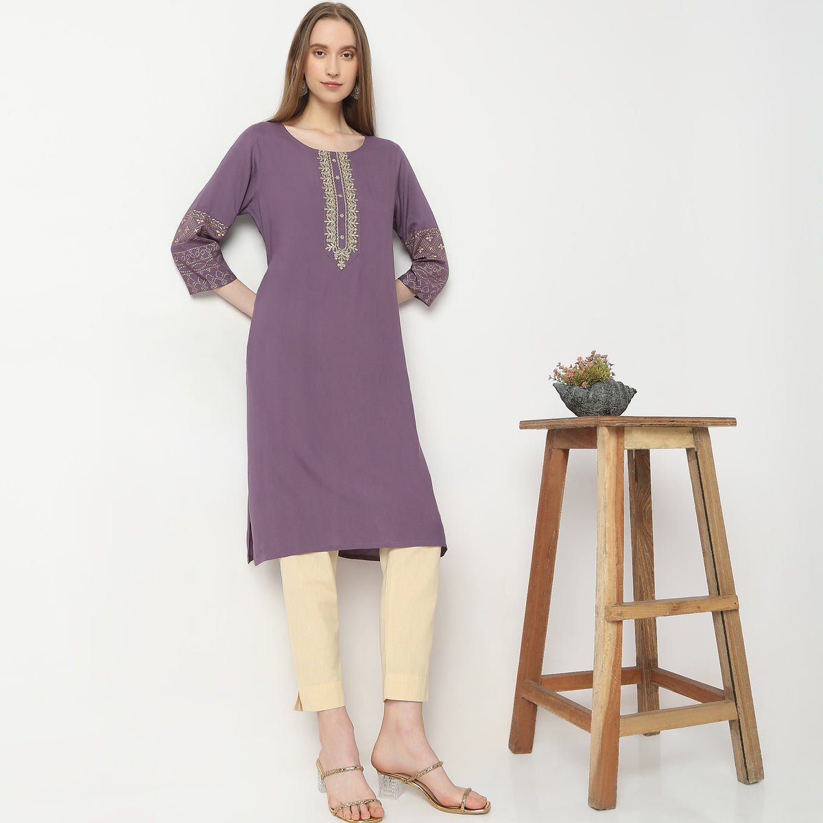 Straight Fit Solid Kurta