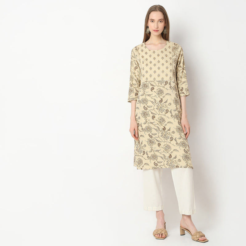 Straight Fit Printed Kurta