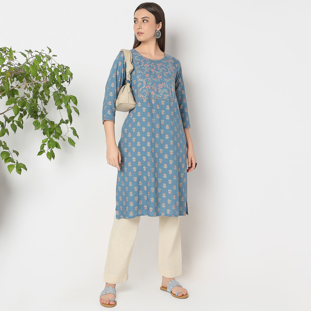 Straight Fit Printed Kurta