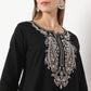Embroidered Below Knee Length Straight Table Kurta