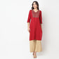 Regular Fit Embroidered Kurta
