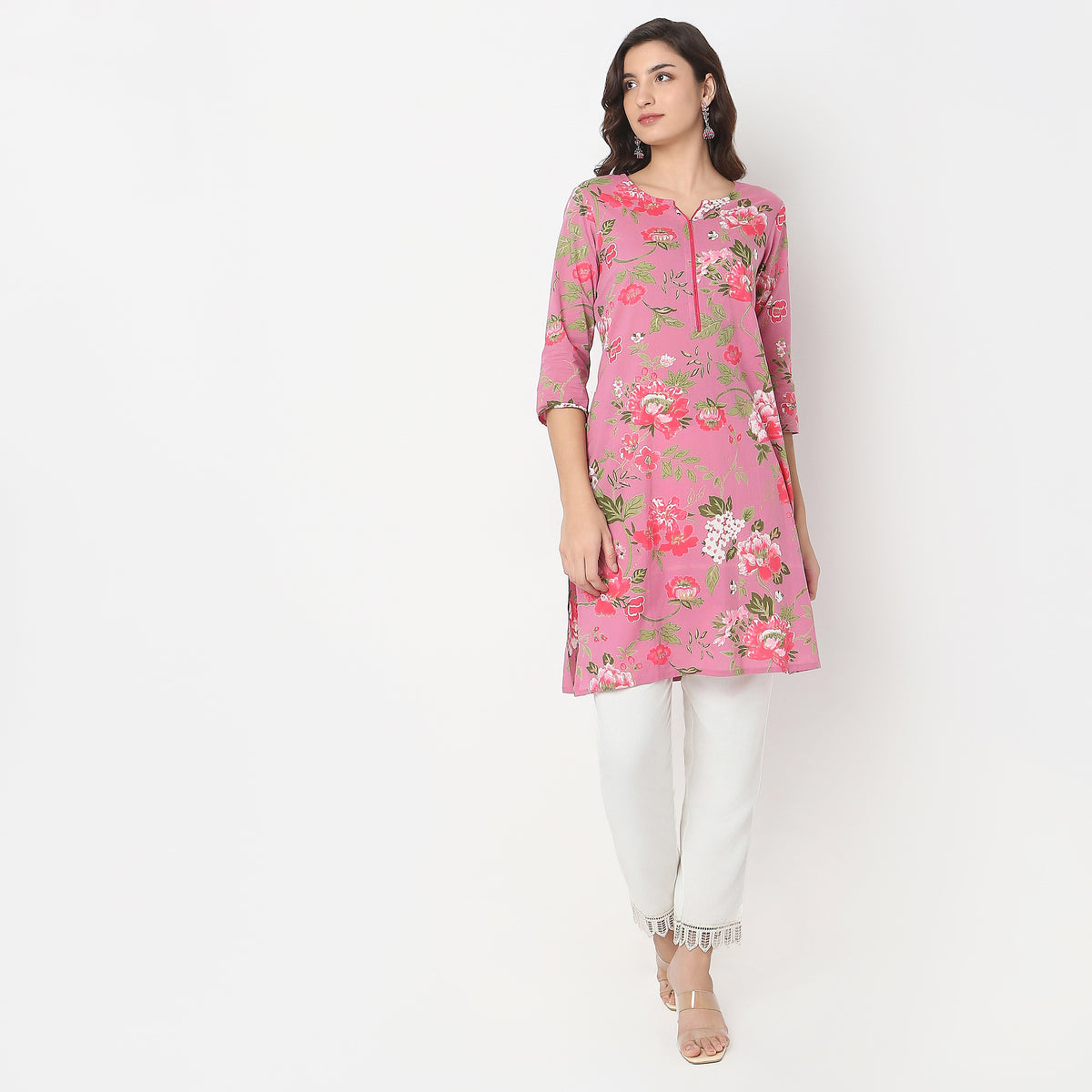 Straight Fit Floral Kurta