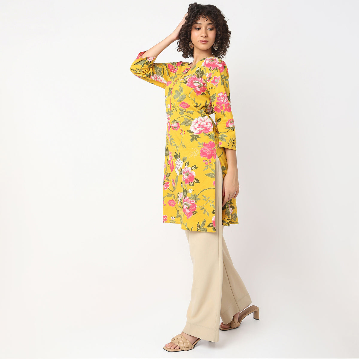 Straight Fit Floral Kurta