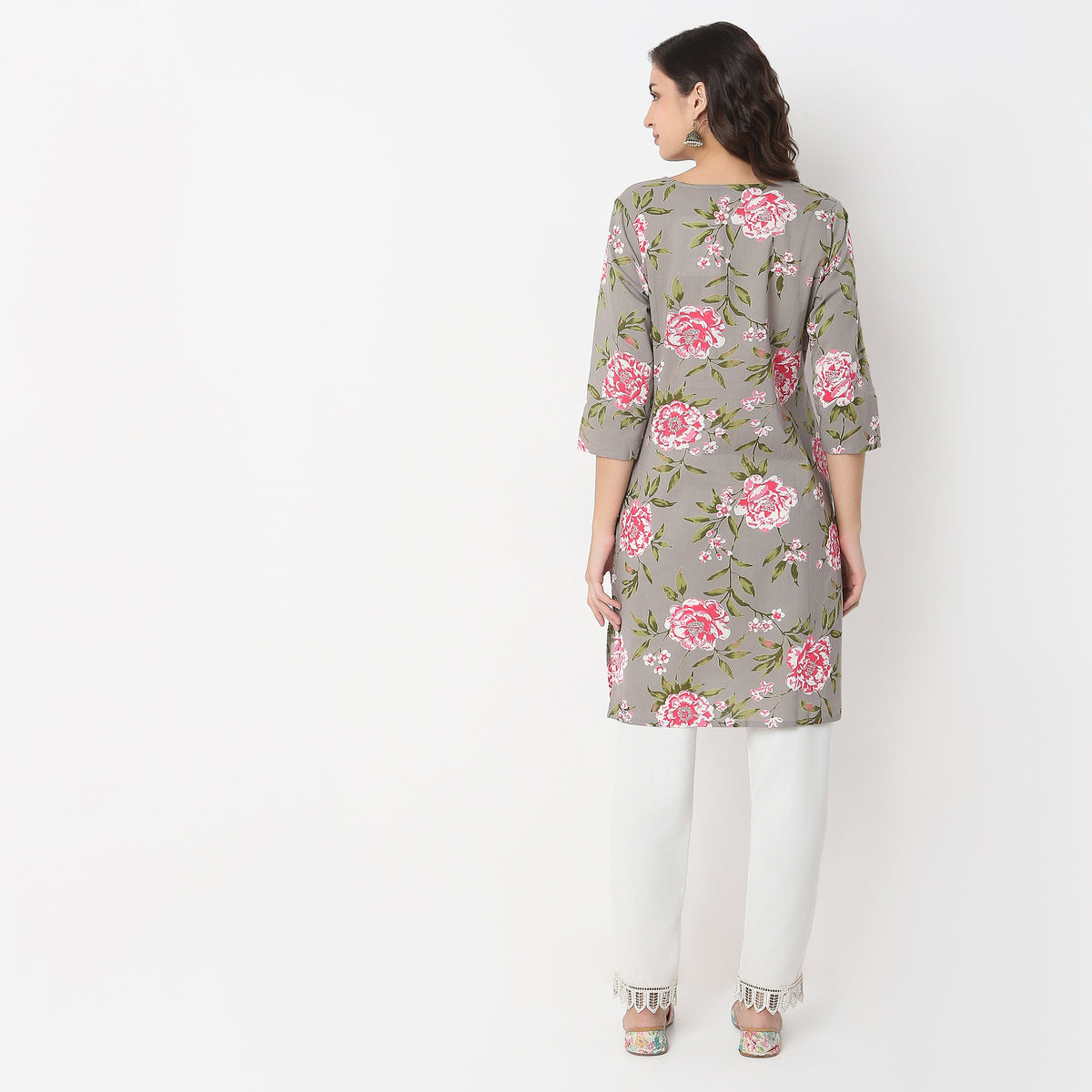 Straight Fit Floral Kurta