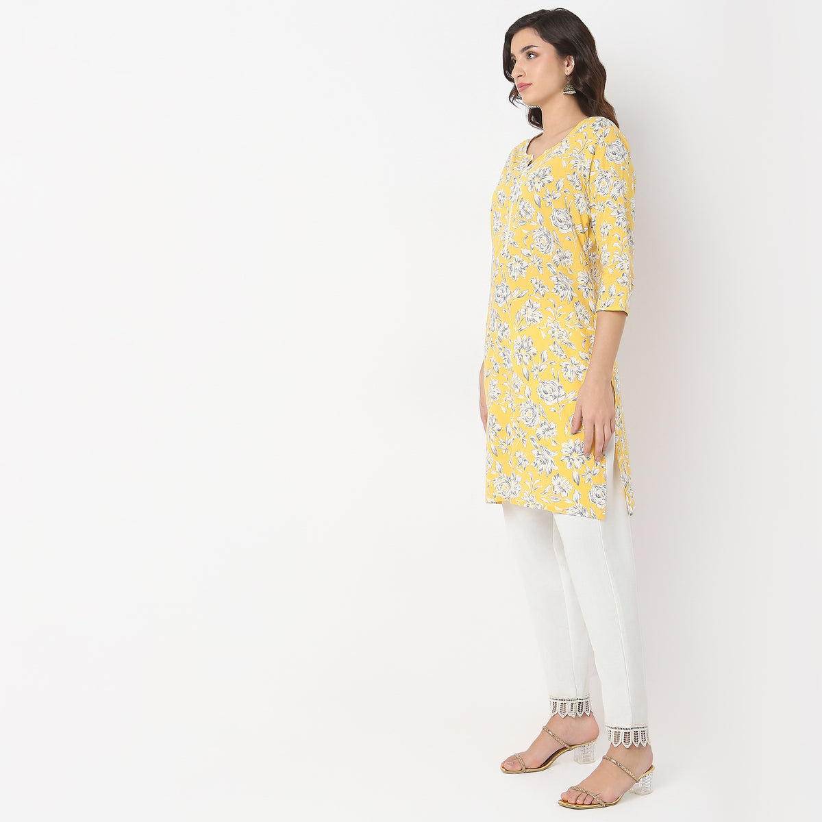 Straight Fit Floral Kurta