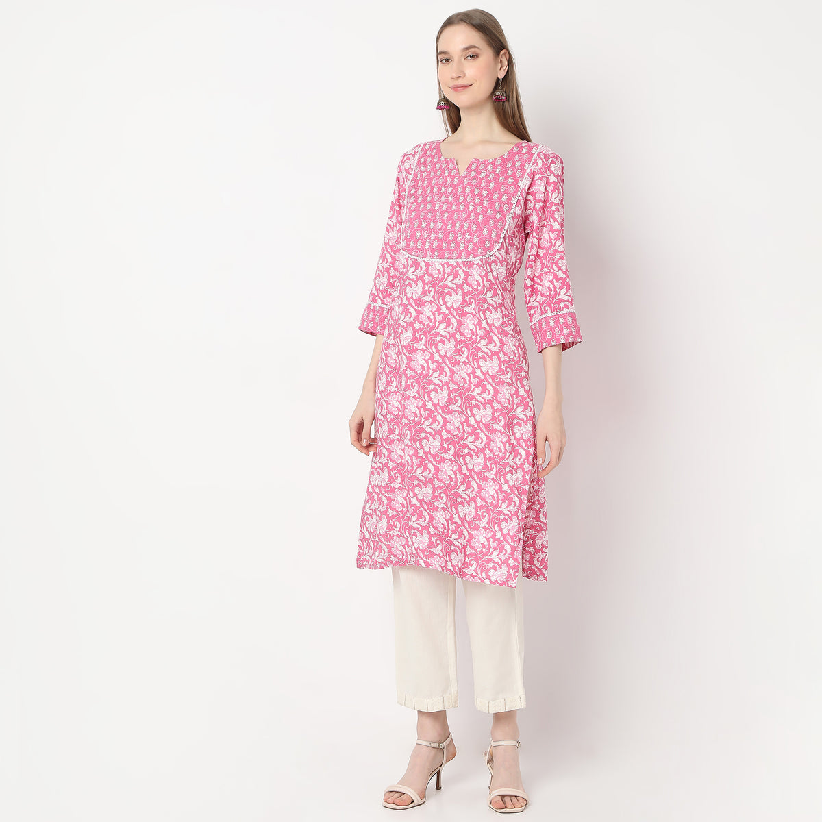 Straight Fit Printed Below Knee Table Kurta