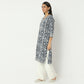 Straight Fit Floral Round Neck Knee Length Kurta