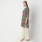 Straight Fit Floral Knee Length Kurta