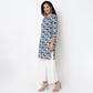 Floral Print Knee Length Straight Kurta