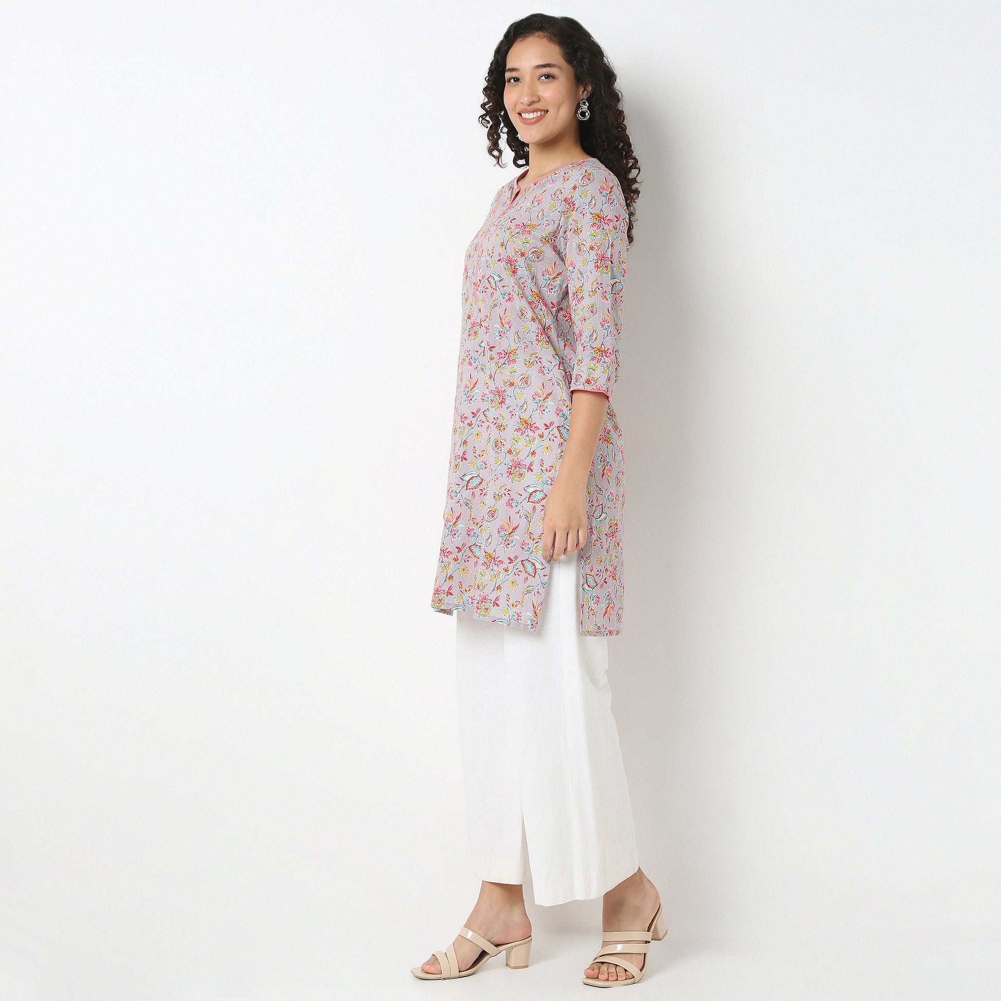 Round Neck Printed Kurta