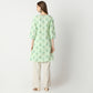 Straight Fit Floral Knee Length Kurta