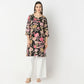 Straight Fit Floral Knee Length Kurta