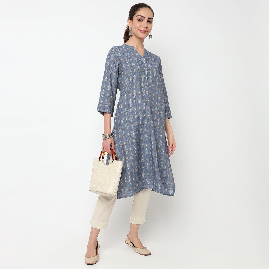 Half Placket Long Kurta