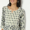 Straight Fit Printed Round Neck Below Knee Kurta