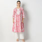 Regular Fit Floral Print Below Knee Kurta