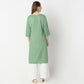 Regular Fit Embroidered Below Knee Kurta