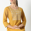 Regular Fit Embroidered Below Knee Kurta