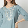 Regular Fit Embroidered Below Knee Kurta