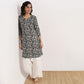 Floral Print Knee Length Straight Kurta