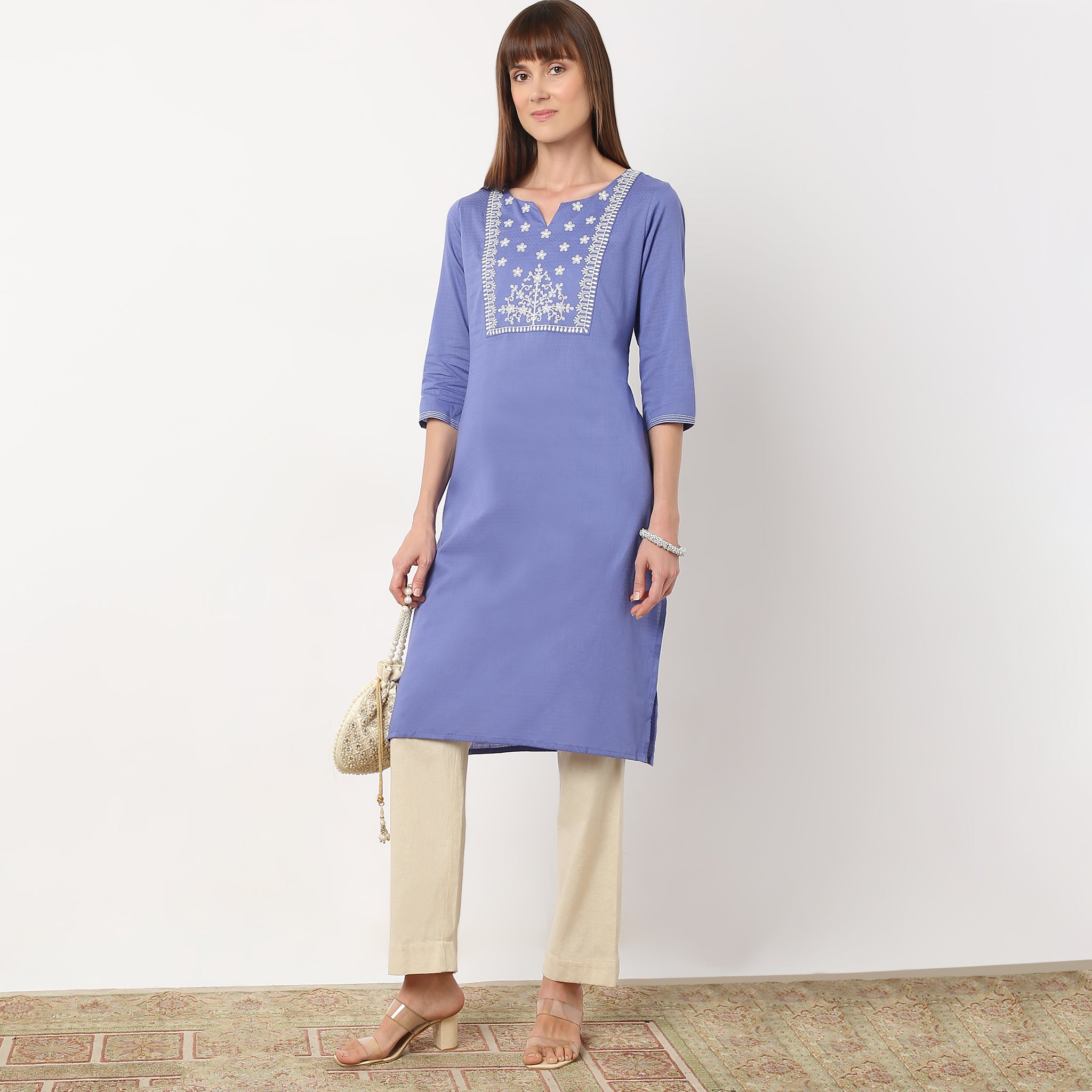 Embroidered Straight Kurta
