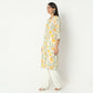 Straight Fit Printed Round Neck Calf Length Kurta