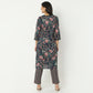 Straight Fit Printed Round Neck Calf Length Kurta