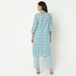 Straight Fit Printed Round Neck Calf Length Kurta