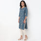 Round Neck Center Panel With Embroidered Straight Kurta