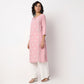 Round Neck Center Panel With Embroidered Straight Kurta