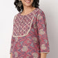 Printed Round Neck Straight Yoke Kurta