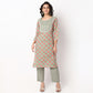 Printed Round Neck Straight Yoke Kurta